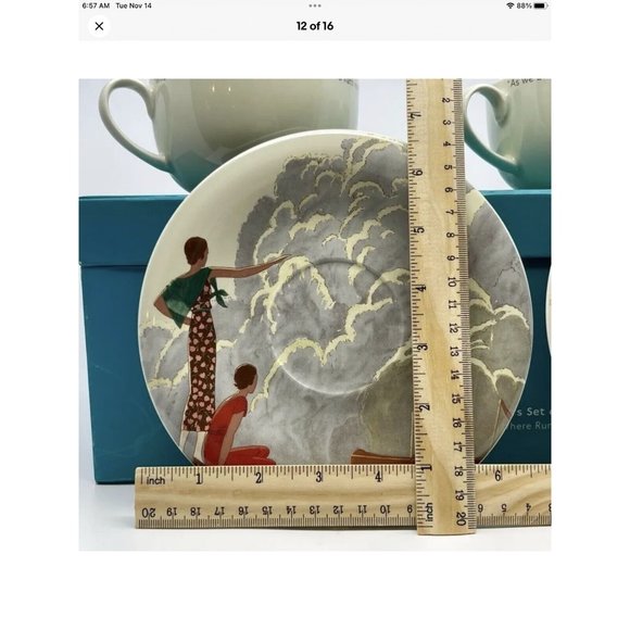 Rare London Museum Underground Vtg Tea Cups Saucers Set Artist Andre Marty NIB - Picture 12 of 15